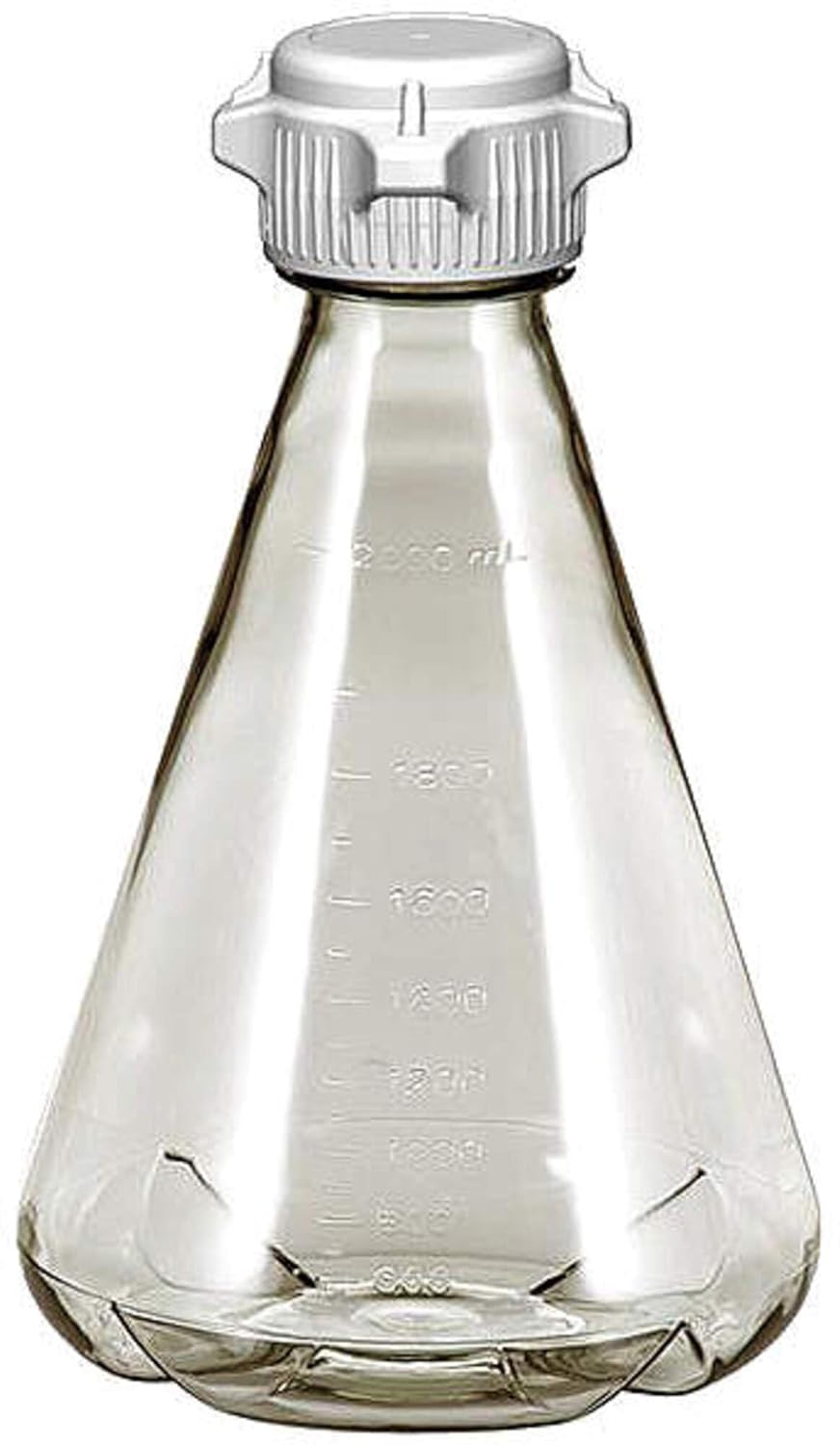 Plastic Erlenmeyer Flasks for Cell Culture and Fermentation, 2L, Autoclavable Polycarbonate (PC), 53mm (53B) VersaCap, Non-Sterile, Baffled Bottom (Pack of 6)