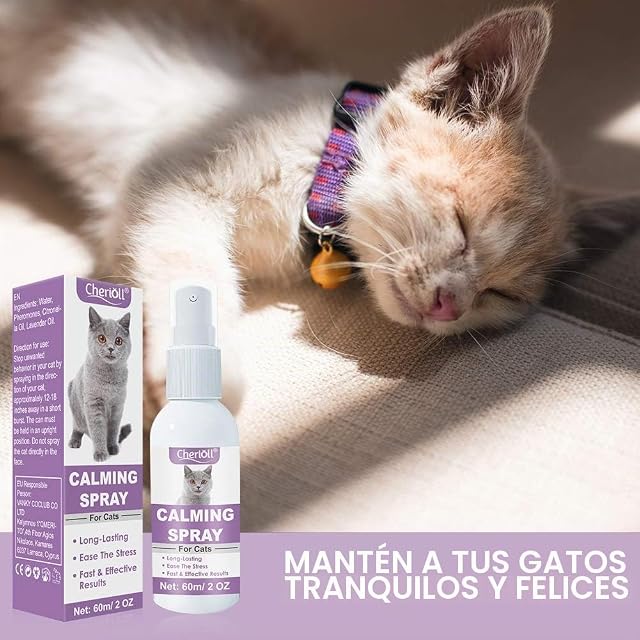 Foto 6 de 7 de Cherioll Spray calmante para gatos, reduce la ansiedad o la agresión de tu mascota