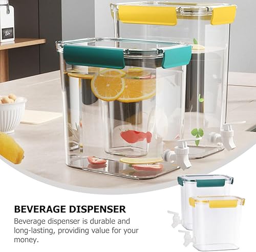 Miniatura 3 de LIFKOME 2 recipientes dispensadores de líquidos para fiestas, dispensador de bebidas, contenedor de agua con espita para refrigerador, jarra de agua