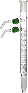 Chemglass CG-1213-HC-09 Glass Reflux Condenser with Removable Hose Connection, 150mm Jacket Length, 315mm Height, 24/40 Joint