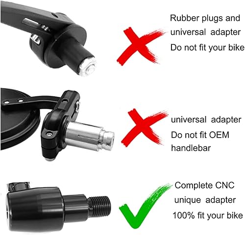 Miniatura 6 de Motocicleta Cafe Racer Manija Bar Retrovisor Espejos Laterales Barra Espejo Para Yamaha MT-10 2016 2017 2018 2019 2020 2021