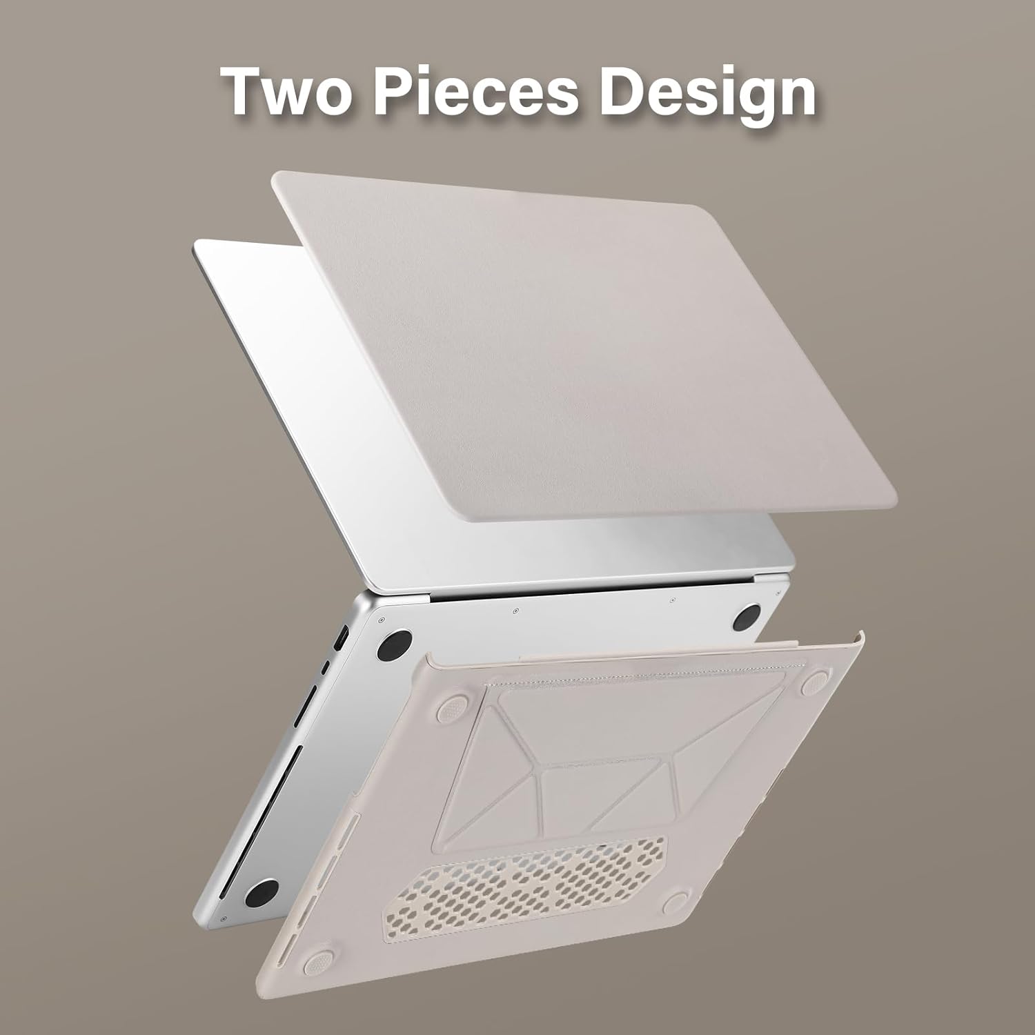 MOSISO Compatible with MacBook Pro 14 inch Case 2025 2024 2023 2022 2021 M4 M3 M2 M1 Pro Max A3112 A3185 A3401 A2918 A2992 A2779 A2442, PU Leather Coated Plastic Hard Shell with Fold Kickstand, Khaki