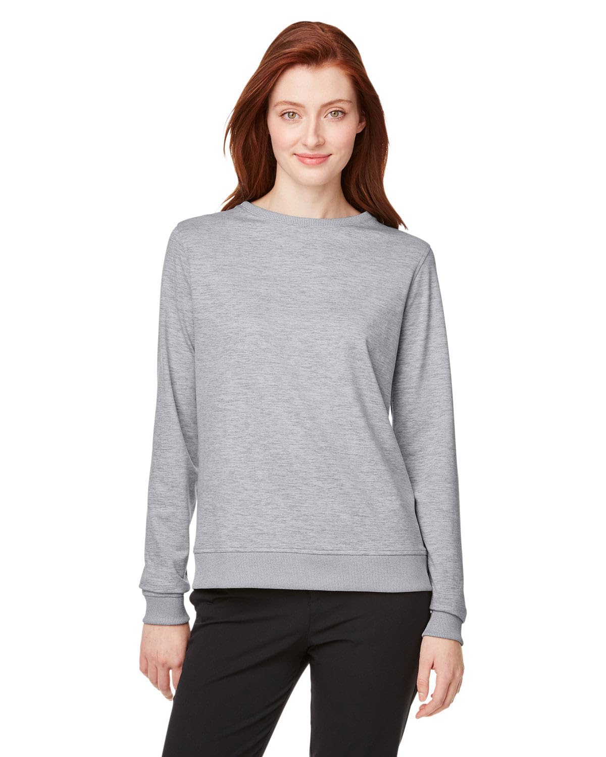 Puma Golf Women's Cloudspun Crewneck, Light Gray Heather, Double Extra Large