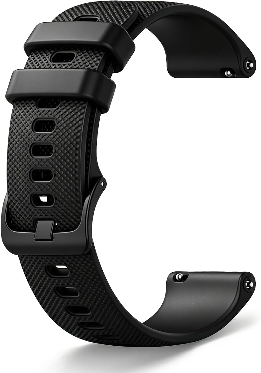 Correas de reloj de repuesto compatibles con Timex Indiglo, pulsera ajustable de silicona suave de 20 mm, correa de reloj de liberación rápida para hombres y mujeres, color negro