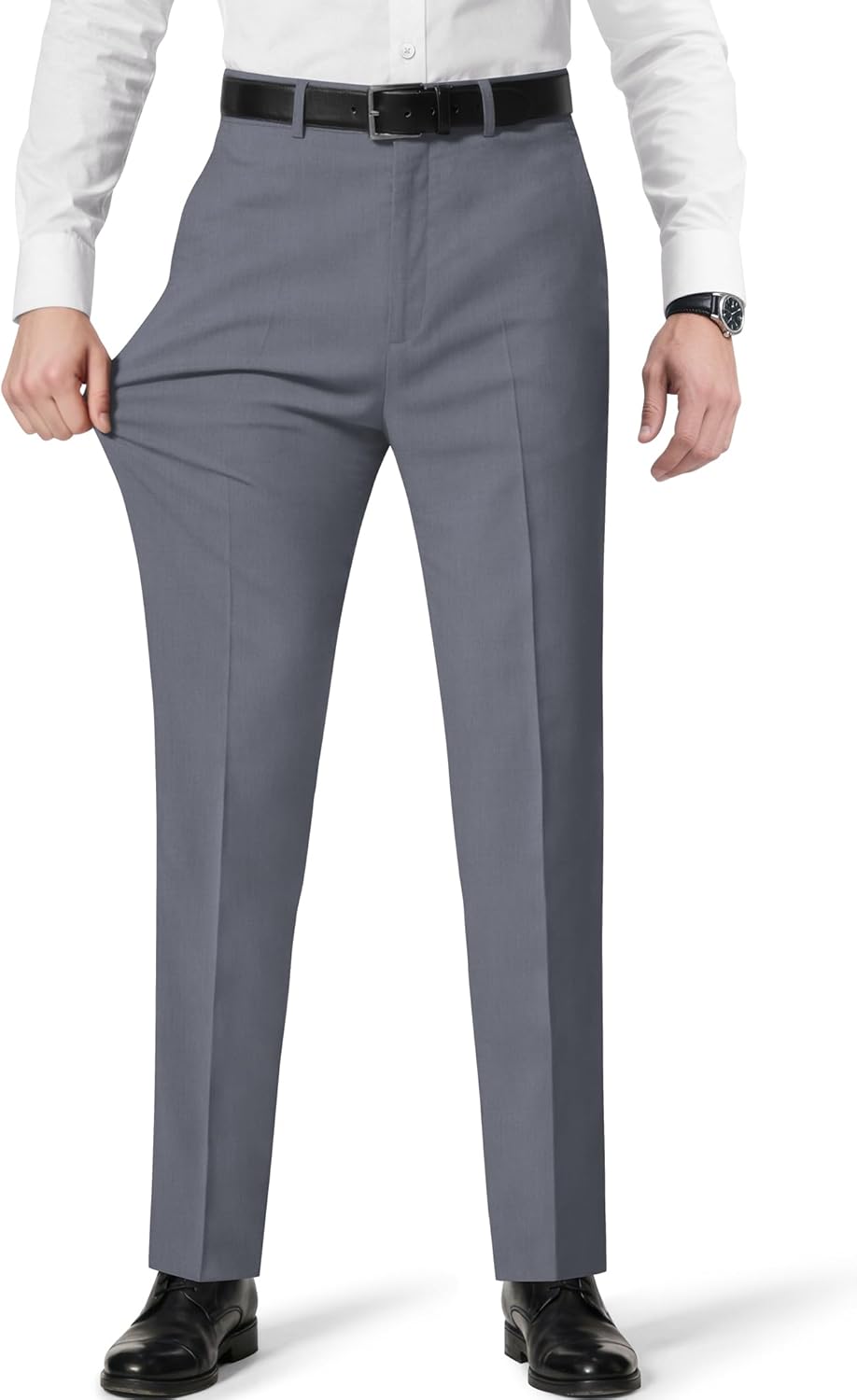 Mens Stretch Dress Pants with Expandable Waist 3 Fits: Slim Fit/Classic Straight/Big & Tall