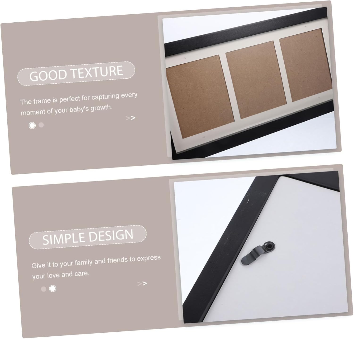 Wooden Three-grid Photo Display Frame for Newborn Home Decor