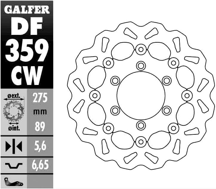 Galfer Floating Wave Brake Rotor - Rear For 06-12 SUZUKI VZR1800