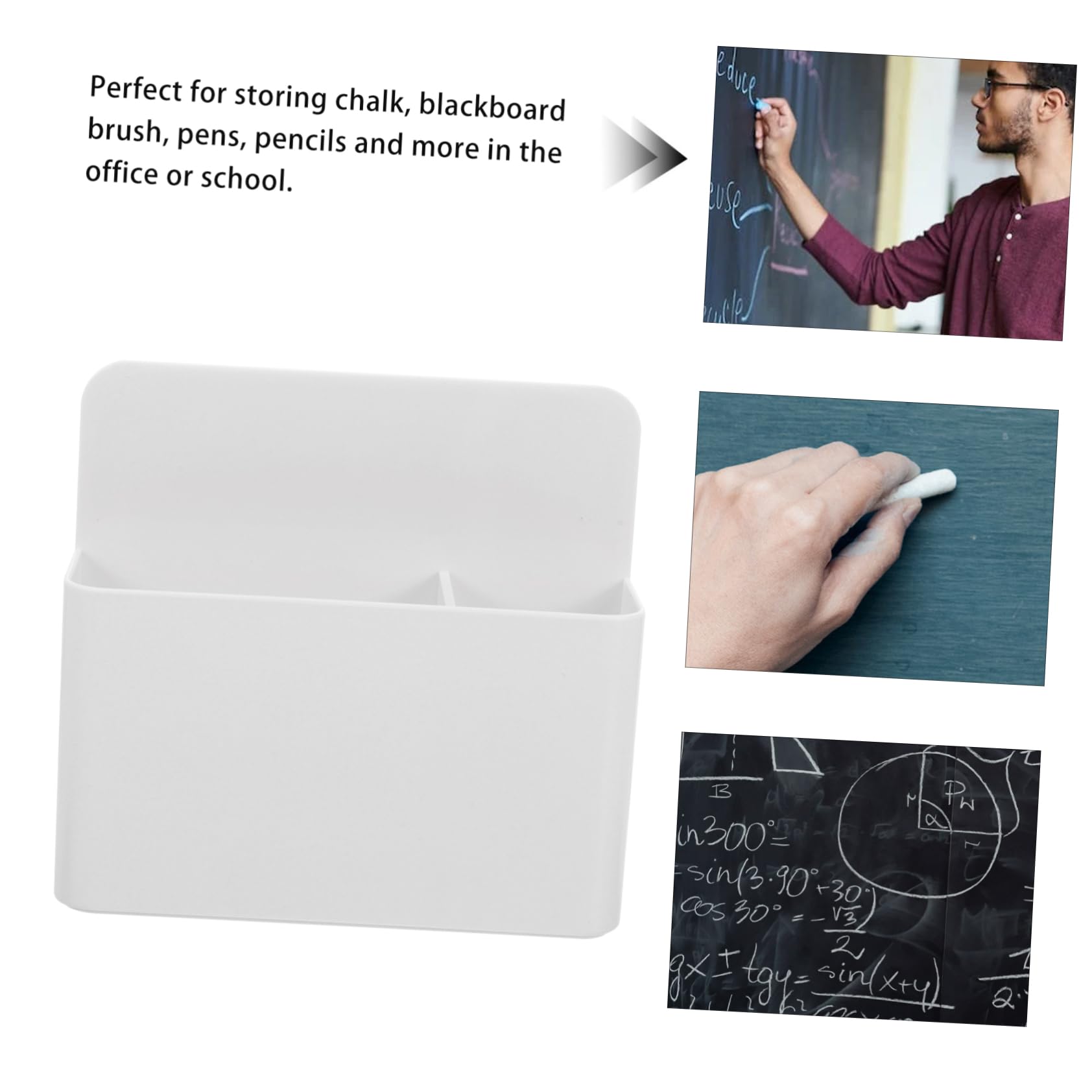 Gadpiparty 3 Pezzi Portapenne Magnetico per Lavagna Organizer per Scrivania Bianco con Divider Rimovibili per e Scuola