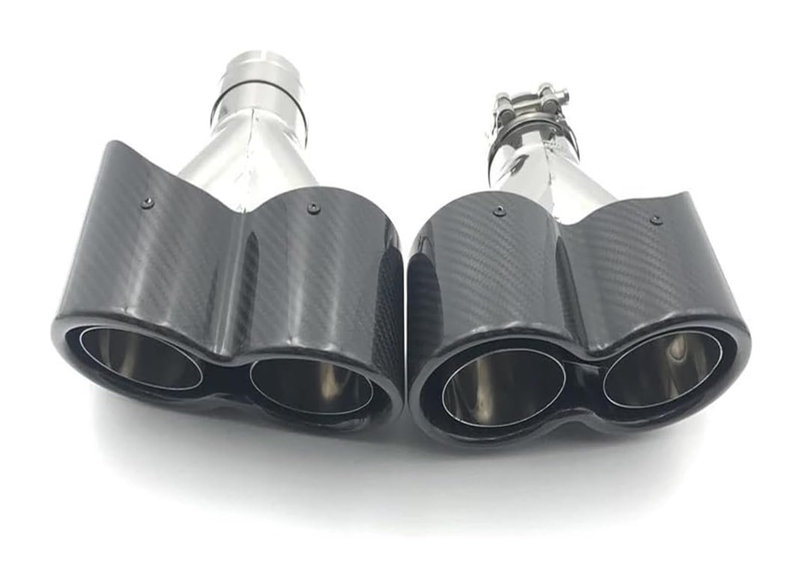 Terminale Scarico Doppio In Acciaio Inossidabile Al Carbonio Lucido Universale Modello Y Per Tuning Auto 1 Paio Tubo Di Scarico Auto