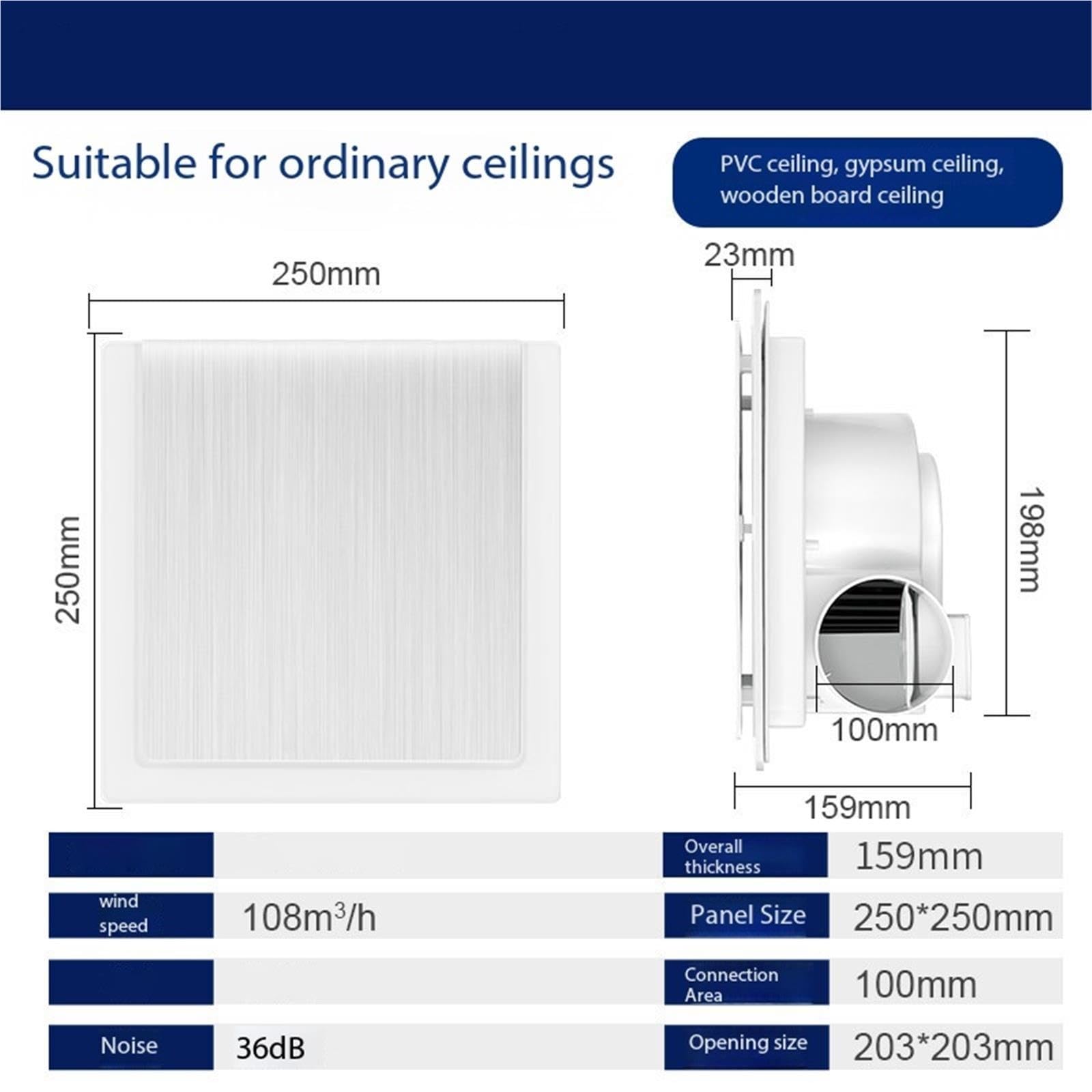 Ideal para el hogar Ventilador extractor de aire montaje en techo
