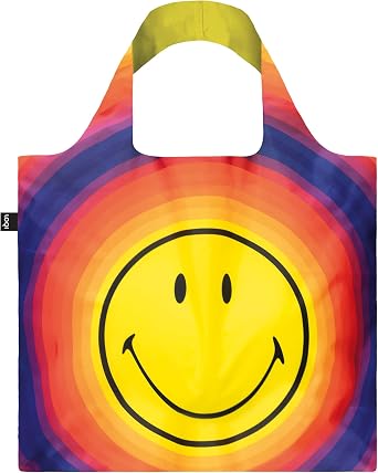 LOQI SMILEY Rainbow Capsule Recycled Reusable Shopping Bag