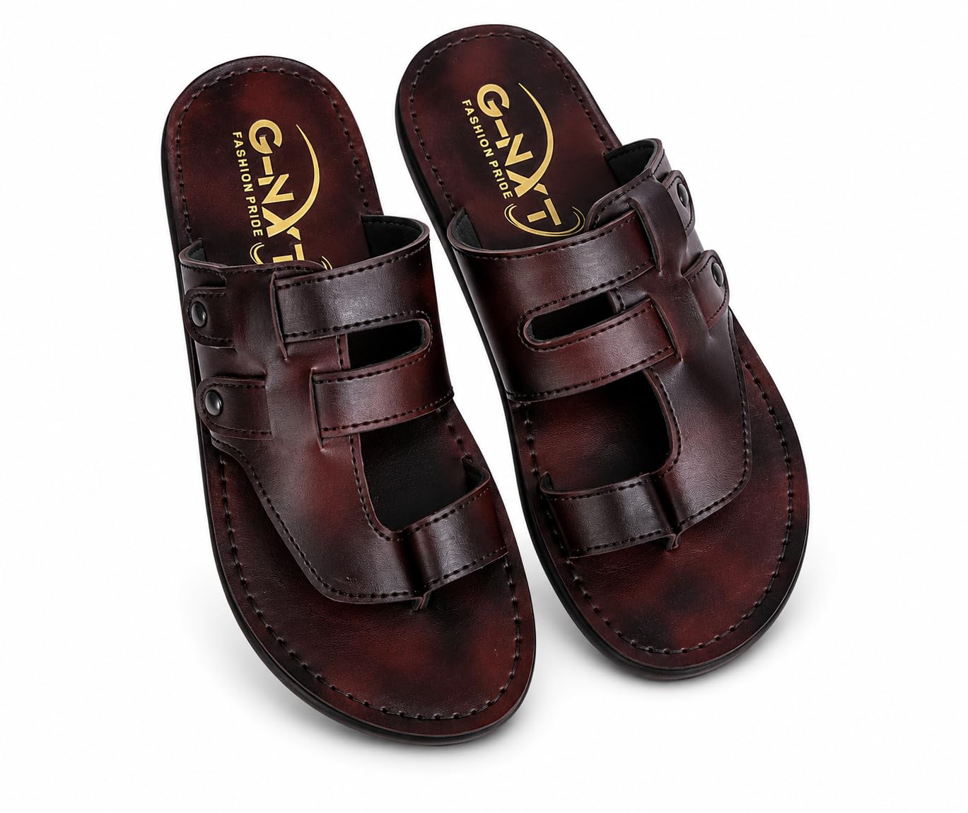 G-NXT Men's Leather Sandals Dark Brown-image-16