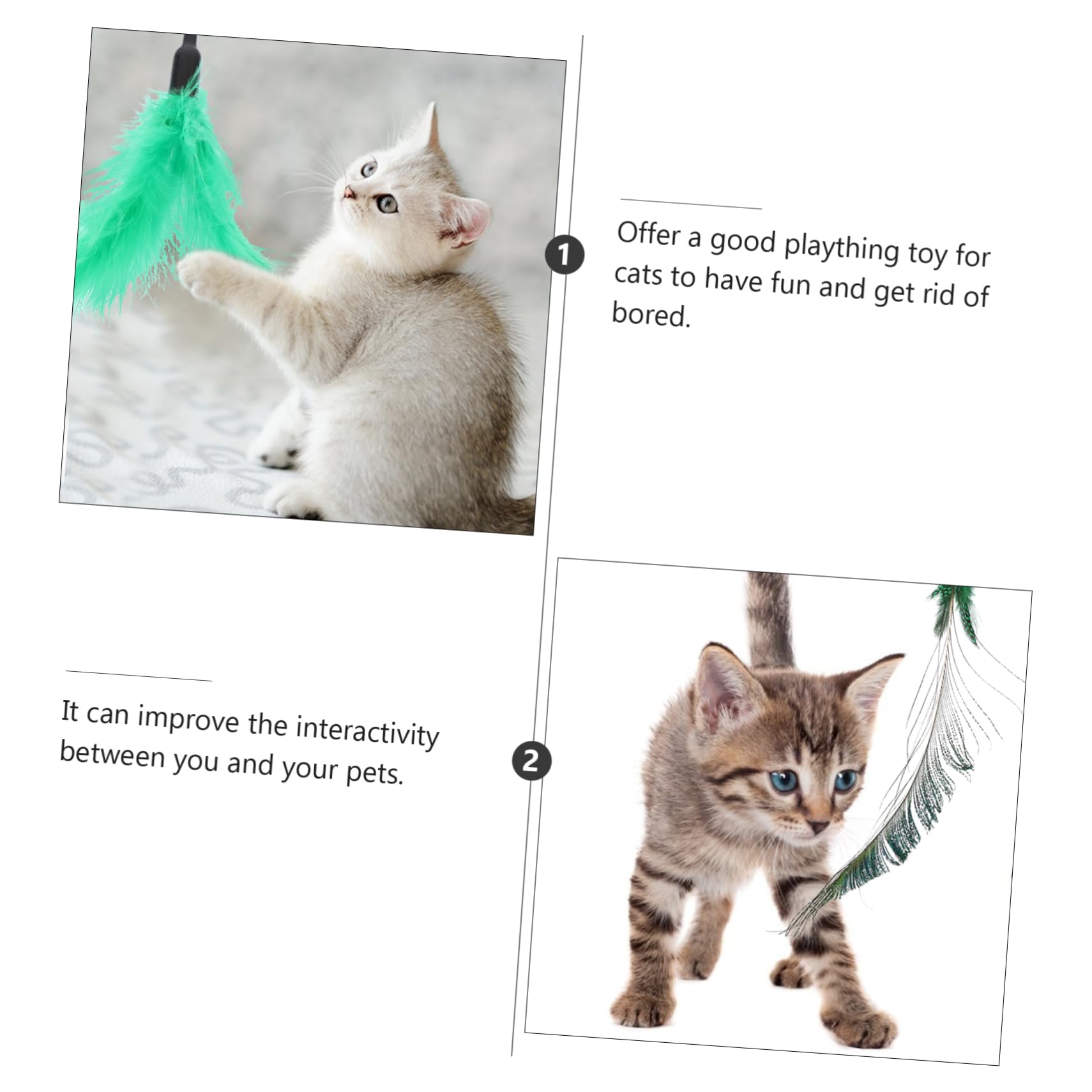 INOOMP 24pièces Kit De Jouets Interactifs pour Chats avec De Plume Et Accessoires Amusants pour Chats Actifs