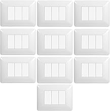 Plate Compatible with Bticino Matix, High Quality Plastic Plates (3 modules - 10x, white)