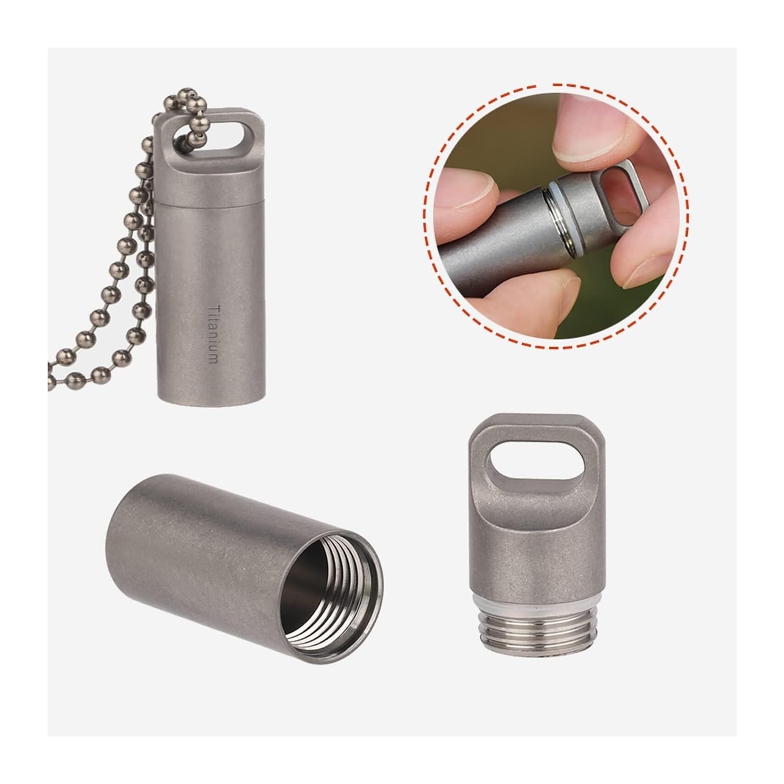 Portachiavi portapillole in titanio, custodie portapillole portatili da viaggio impermeabili, deposito for medicinali d'emergenza EDC all'aperto (Size : Style 8)