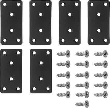 6pcs Stainless Steel Flat Brackets with Screws