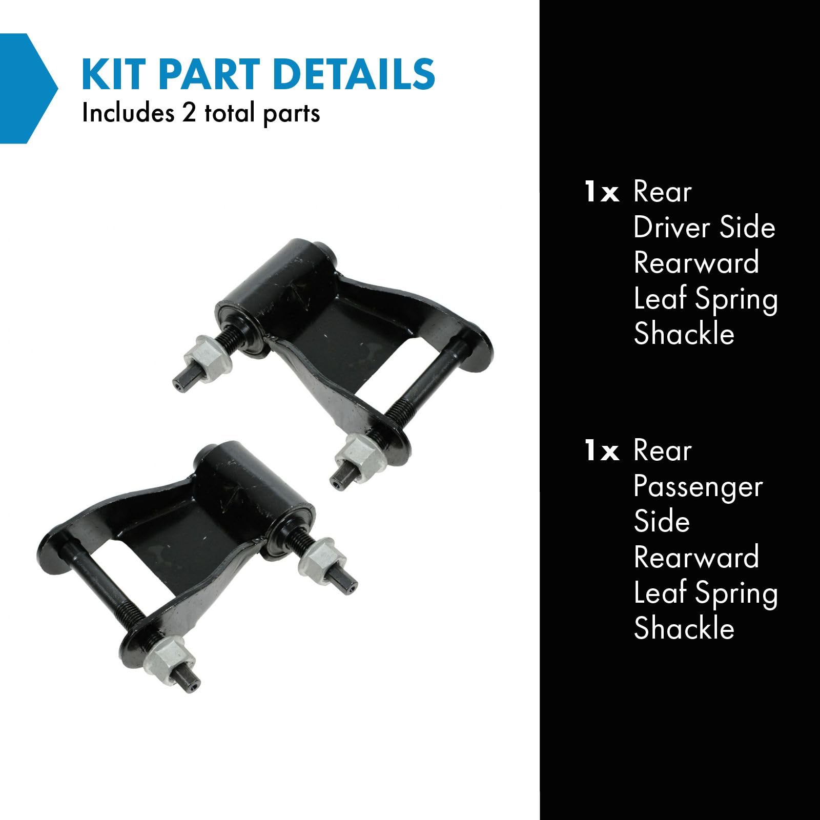 96 Dodge Ram 1500 Aftermarket Parts Pair Of Rear Leaf Spring Shackles ...