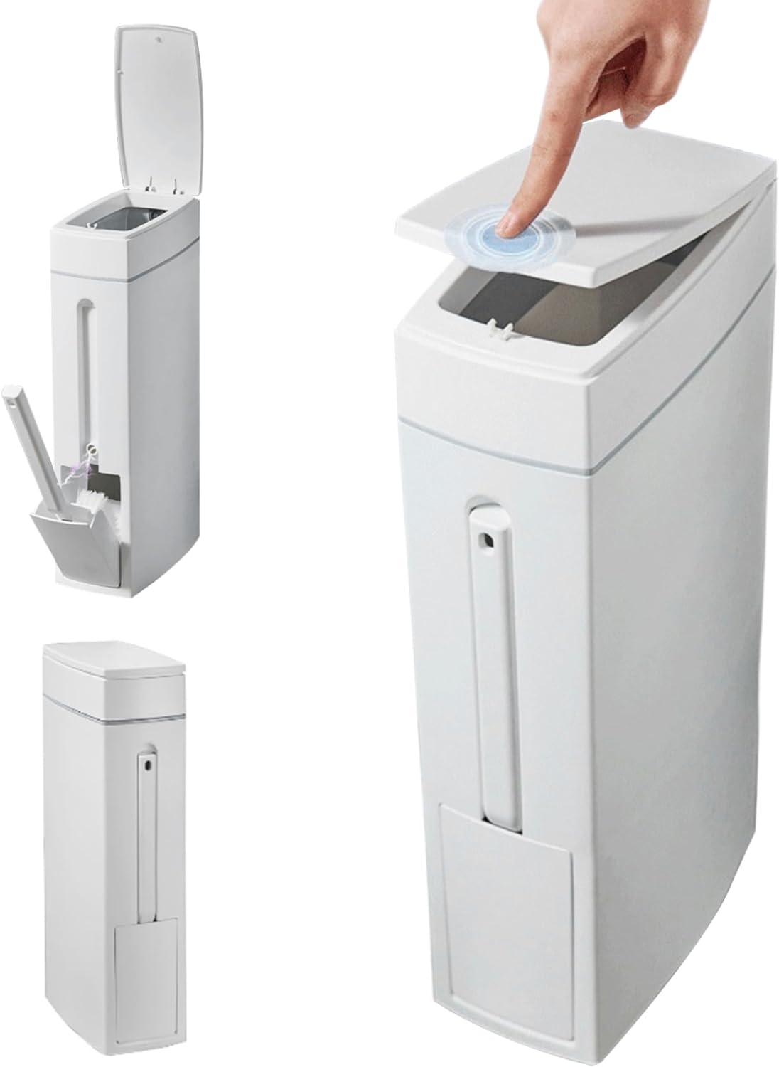 Bathroom Trash Can Set 16.5x8x4.3in 1.2-Gallon Slim Bathroom Bin with ...