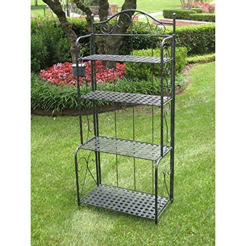 International Caravan 523767-OG-145553-O-783298 Bakers Rack, Antique Black