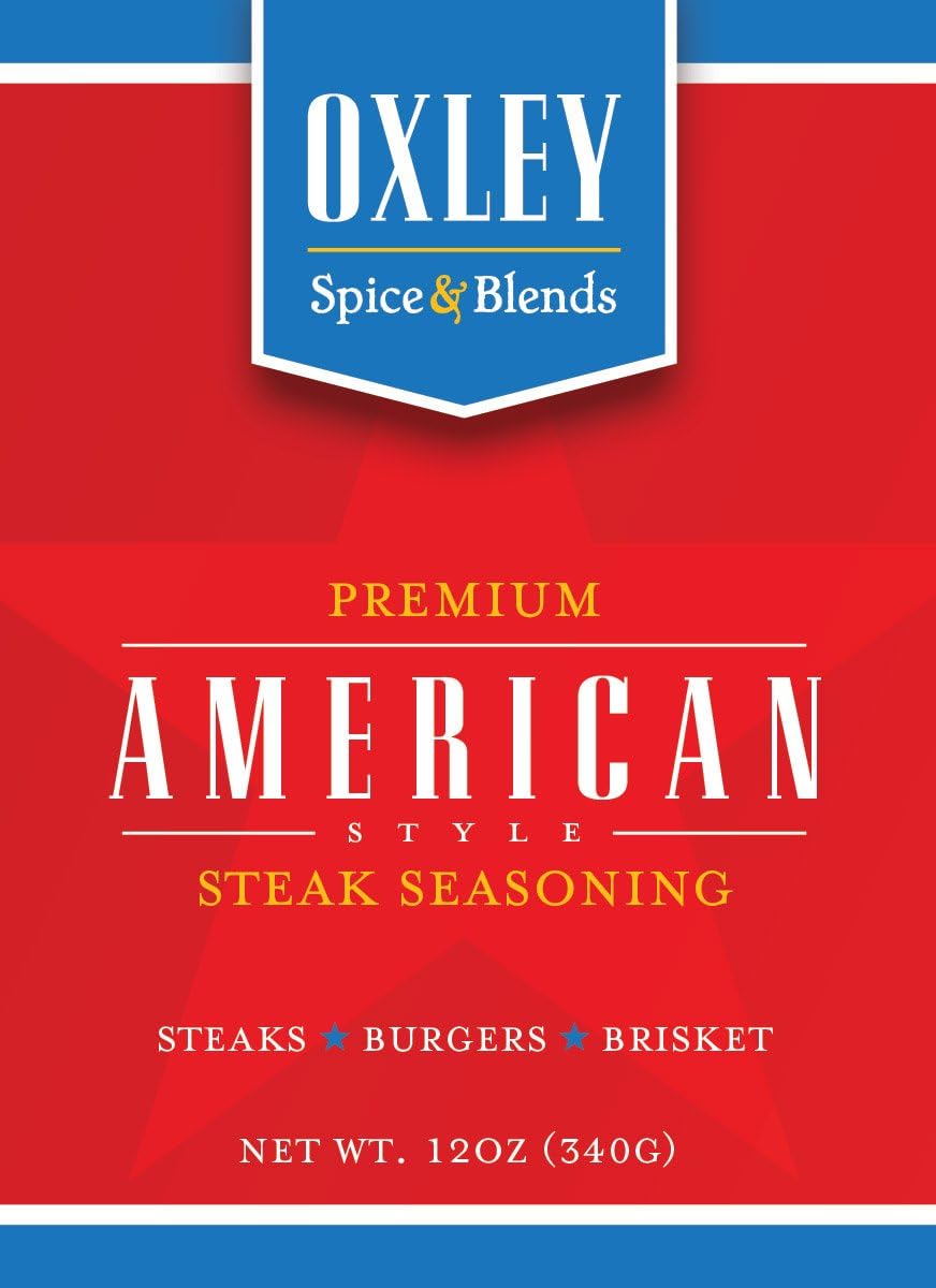 Oxley Spice & Blends American Apple Wood Smoke Steak Seasoning for Steak, Burgers, Brisket, Wild Game, Elk, Deer, Bison, BBQ, Made in USA (American)
