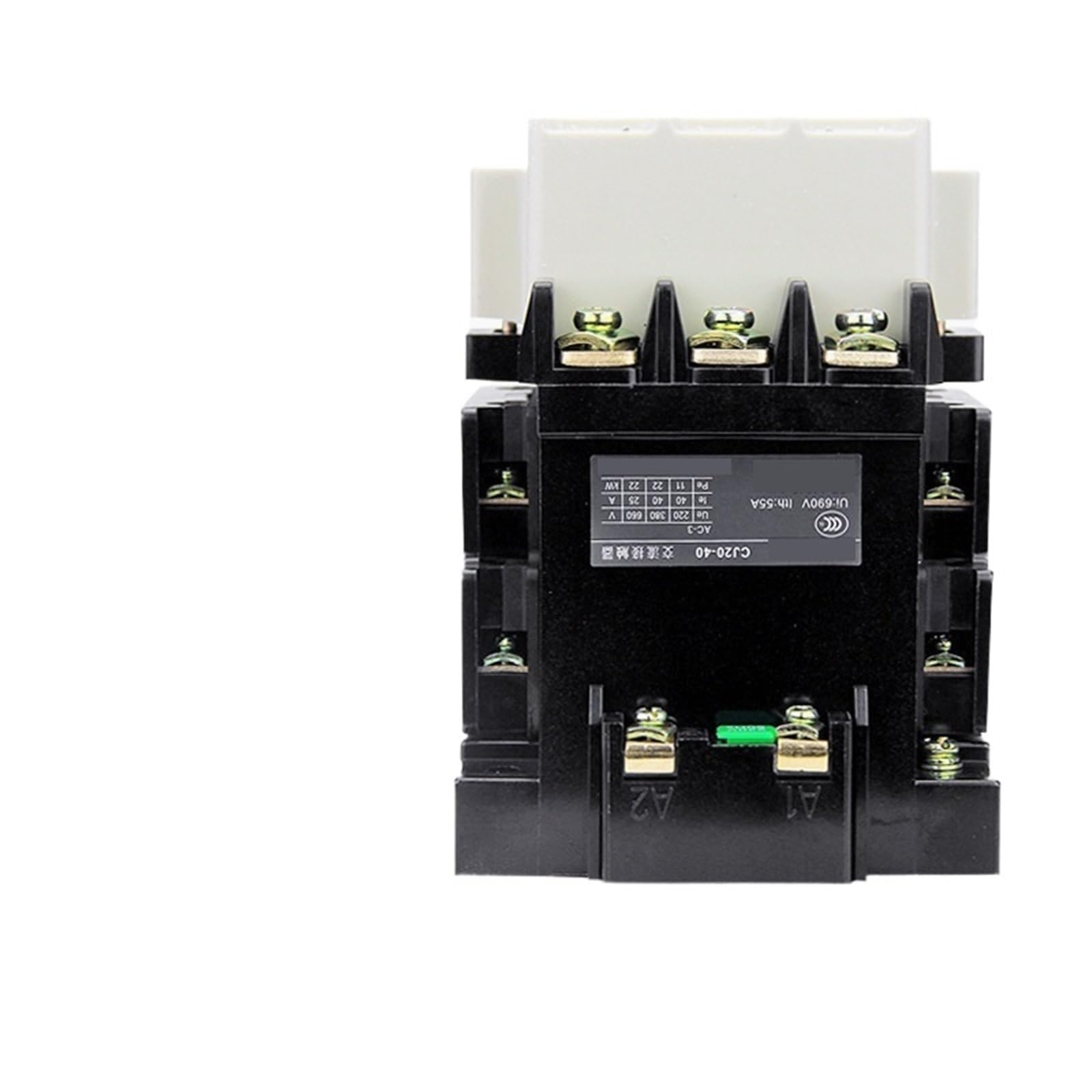 Fpjqobjc One Color Cj20-40 Ac Contactor 40A Three-Phase 380V Single 220V36v Coil 2 Normally Open 2 Normally Closed