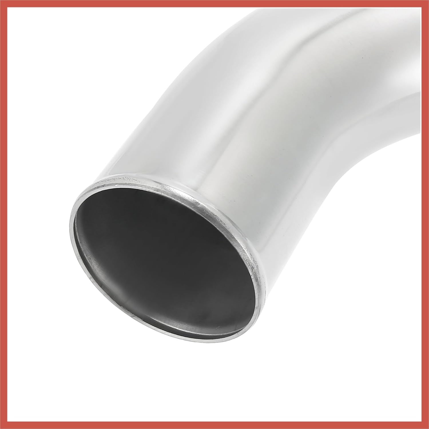 ACROPIX OD 4" 102mm Length 12" 300mm Aluminum Alloy Tube Intercooler Pipe 45 Degree Air Intake Tube Silver Tone for Car Car Parts