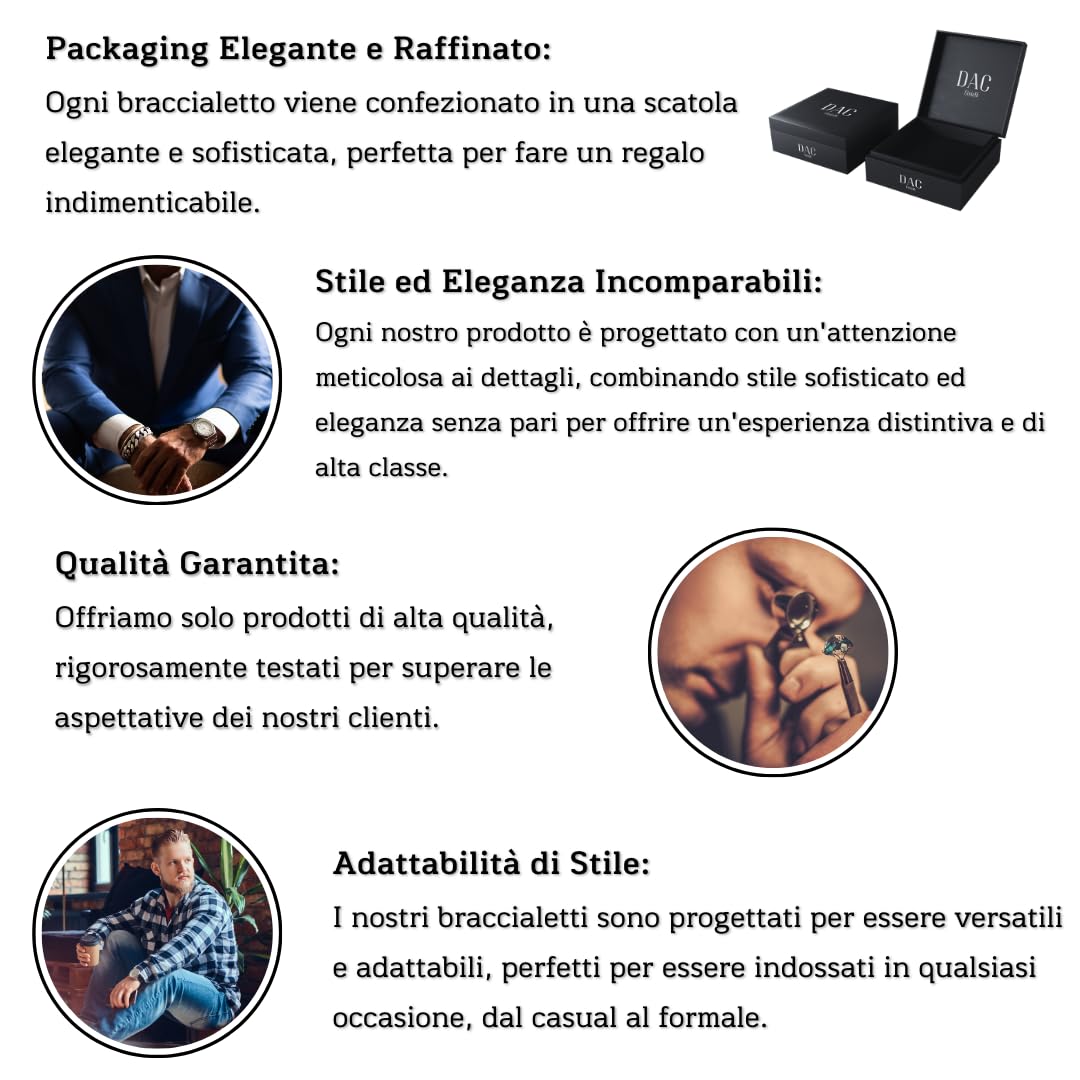 DAC Bracciale Uomo 2 pezzi Con Pietre Naturali Braccialetto Scatola Regalo Fidanzato Donna Chakra con Vere Pietre Naturali Tibetano Yoga Gioielli