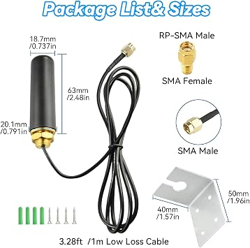 4G LTE 小型アンテナ 屋内 屋外 全指向性 5dBi 防水 セルラーアンテナ 4G LTE ルーター ゲートウェイ モデム Spypoint Tactacam ステルスカム セルラートレイルカメラ用