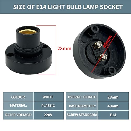 Miniatura 2 de Base de tornillo de lámpara, enchufe de lámpara de plástico redondo E14, soporte de base de tornillo de bombilla, adaptador de soporte de enchufe de