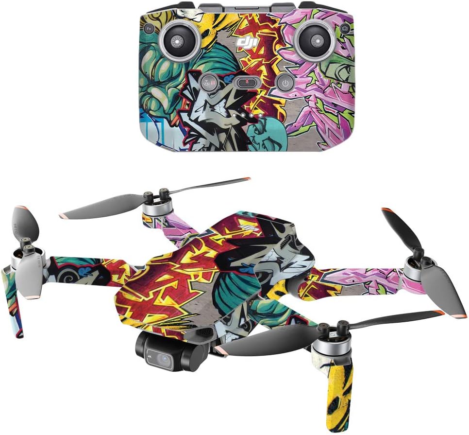 MightySkins Compatible with DJI Mini 2 Portable Drone - Graffiti Wild Styles | Protective, Durable, and Unique Vinyl Decal wrap Cover | Easy to Apply | Made in The USA