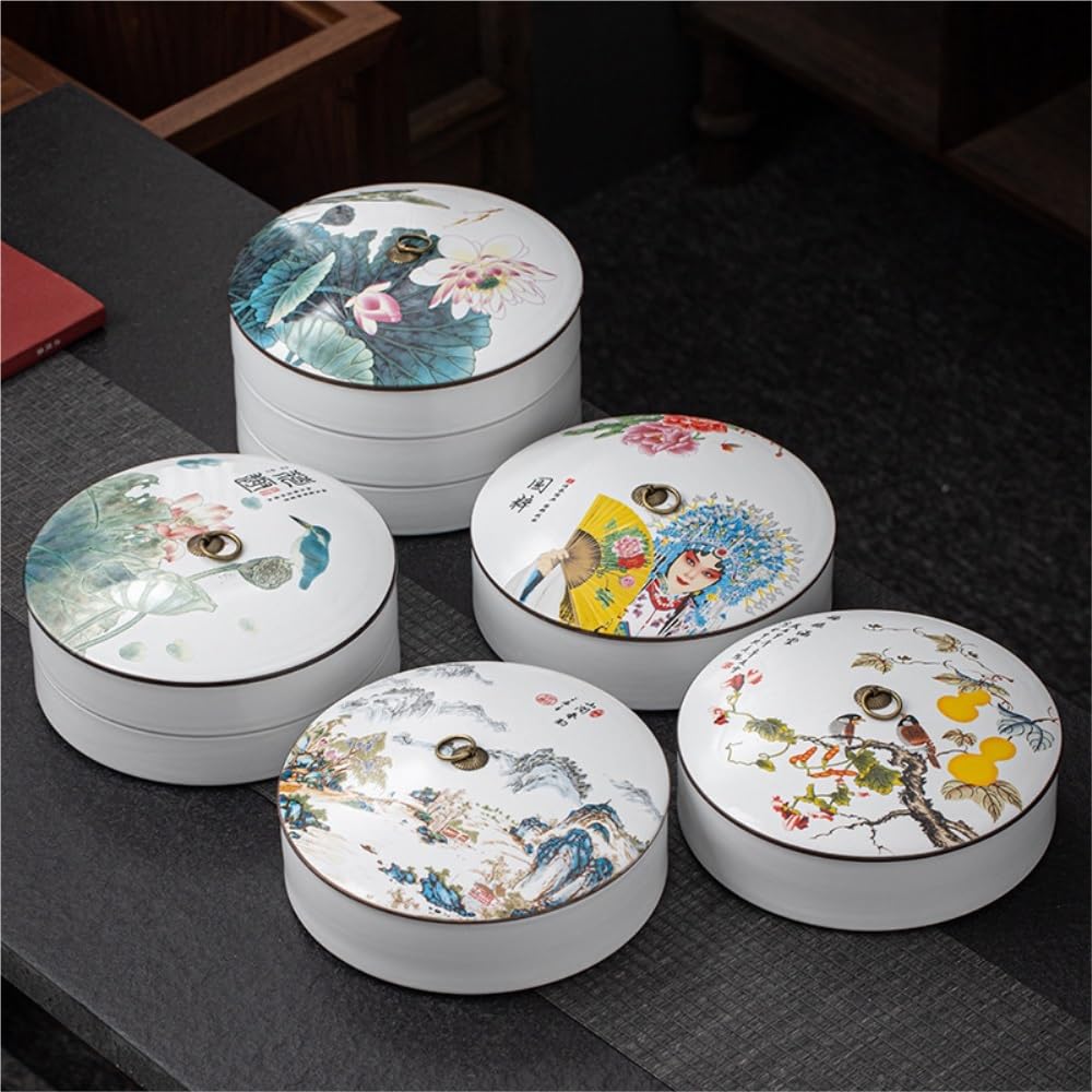 Tarros de Té Latas de cerámica for almacenamiento de pastel de té, latas apilables for almacenamiento de té a granel, cajas de pastel de té, latas de almacenamiento de alimentos for el hogar y la coci