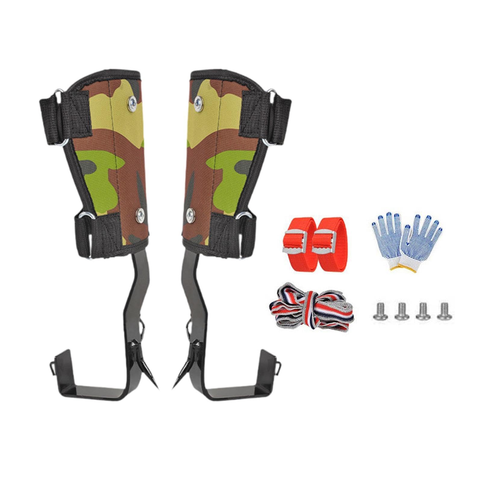 Pointes d'escalade d'arbre Crampons d'Arboriste Griffes d'Élagage en Acier Robuste avec Sangles Réglables