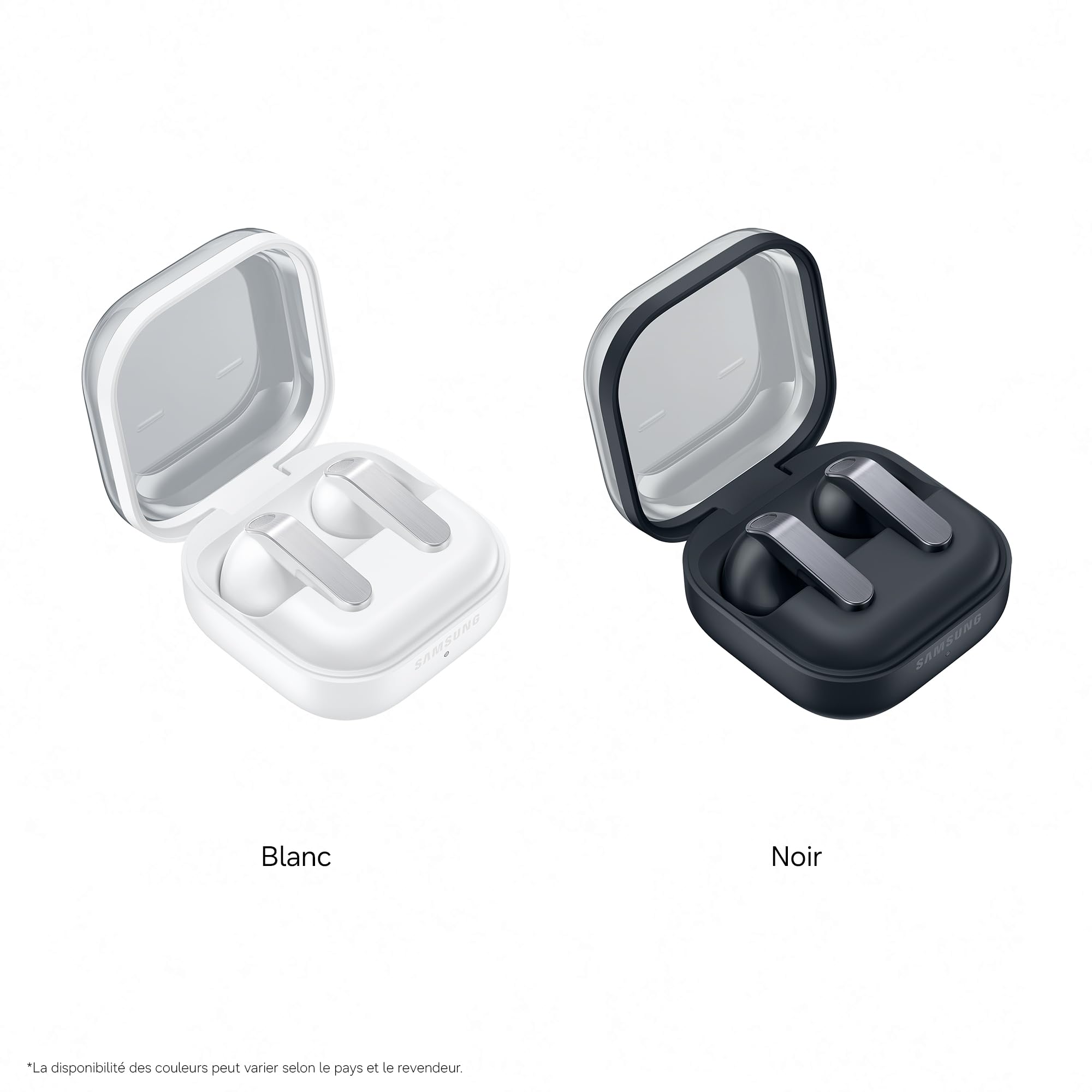 Samsung Galaxy Buds4, Écouteurs Bluetooth sans Fil, Haut-Parleur Dynamique, Codec Hi-FI, Appels Ultra clairs, Audio 360, Réduction de Bruit Adaptative, Chargeur Secteur Inclus, Noir