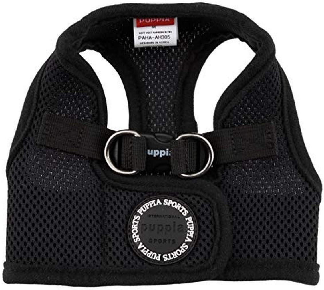 Puppia Soft Vest Dog Harness Black XLarge Pet