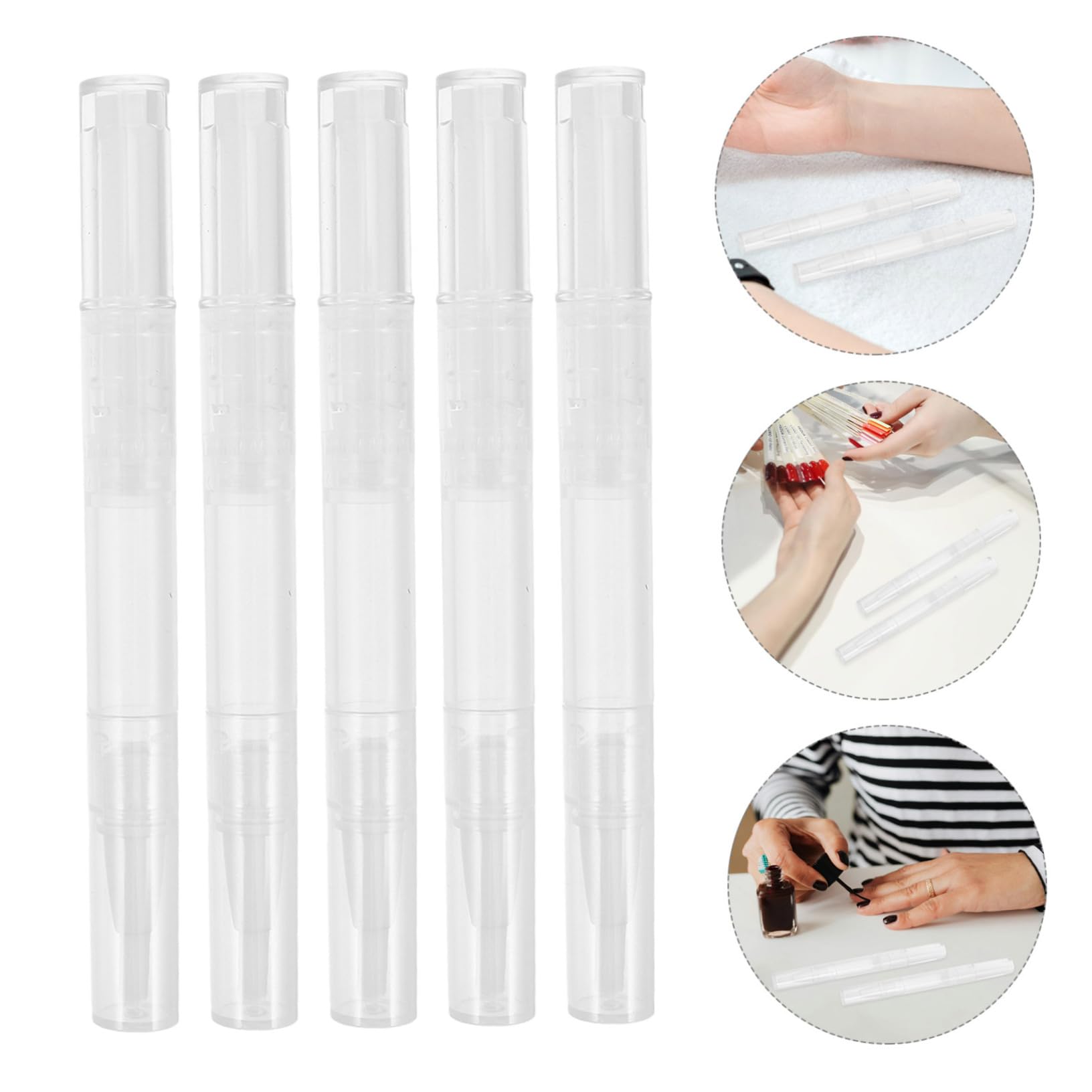 40 Pezzi Penna per Cuticole Ricaricabile Trasparente per Unghie Applicatore Twist per Personalizzata e Applicazione Precisa