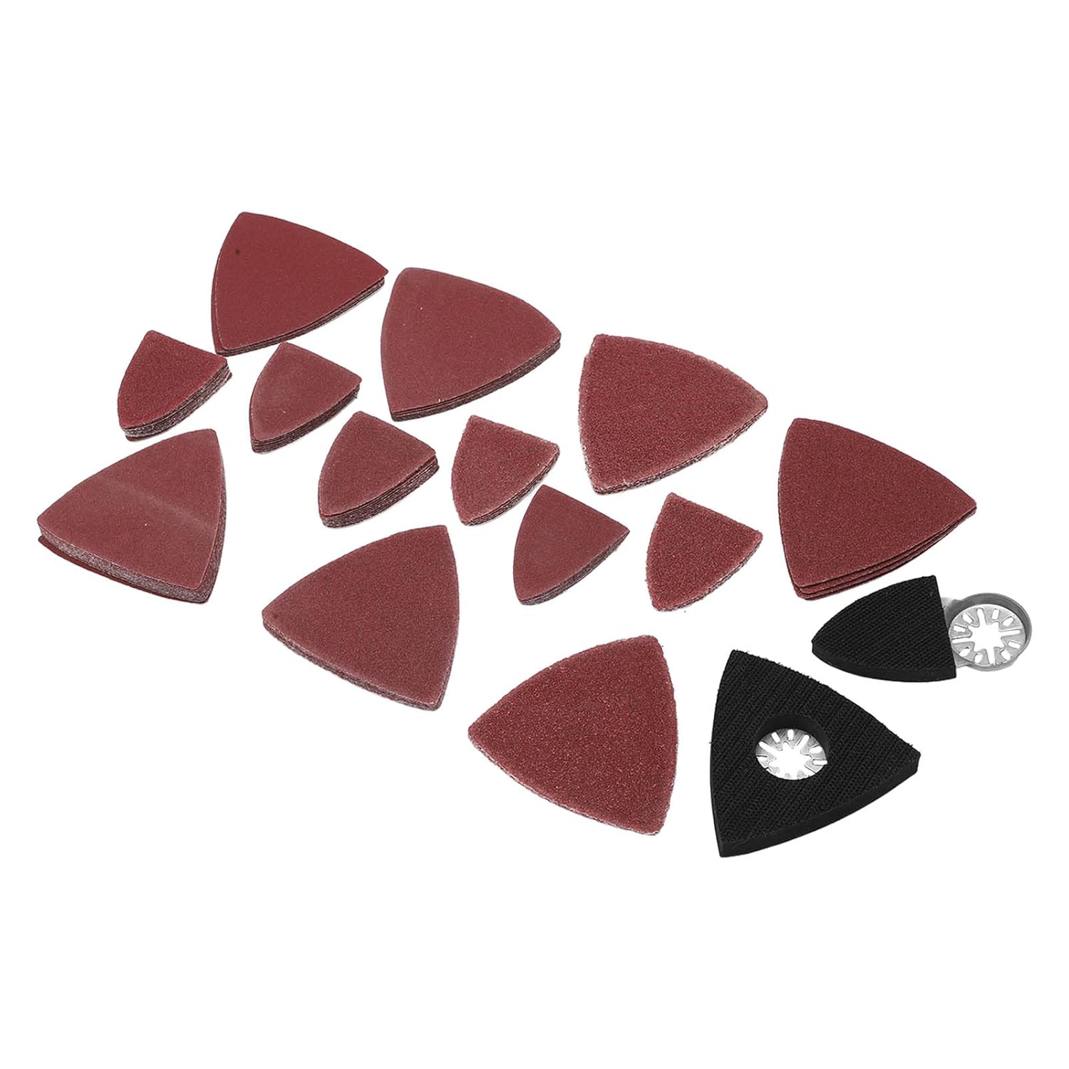 Oscillating Tool Sanding Pad Kit Triangular Finger Accessories 100 Pieces Sandpaper 5 Grit Types 60 80 120 180 240 Compatible with Fein ABS Material
