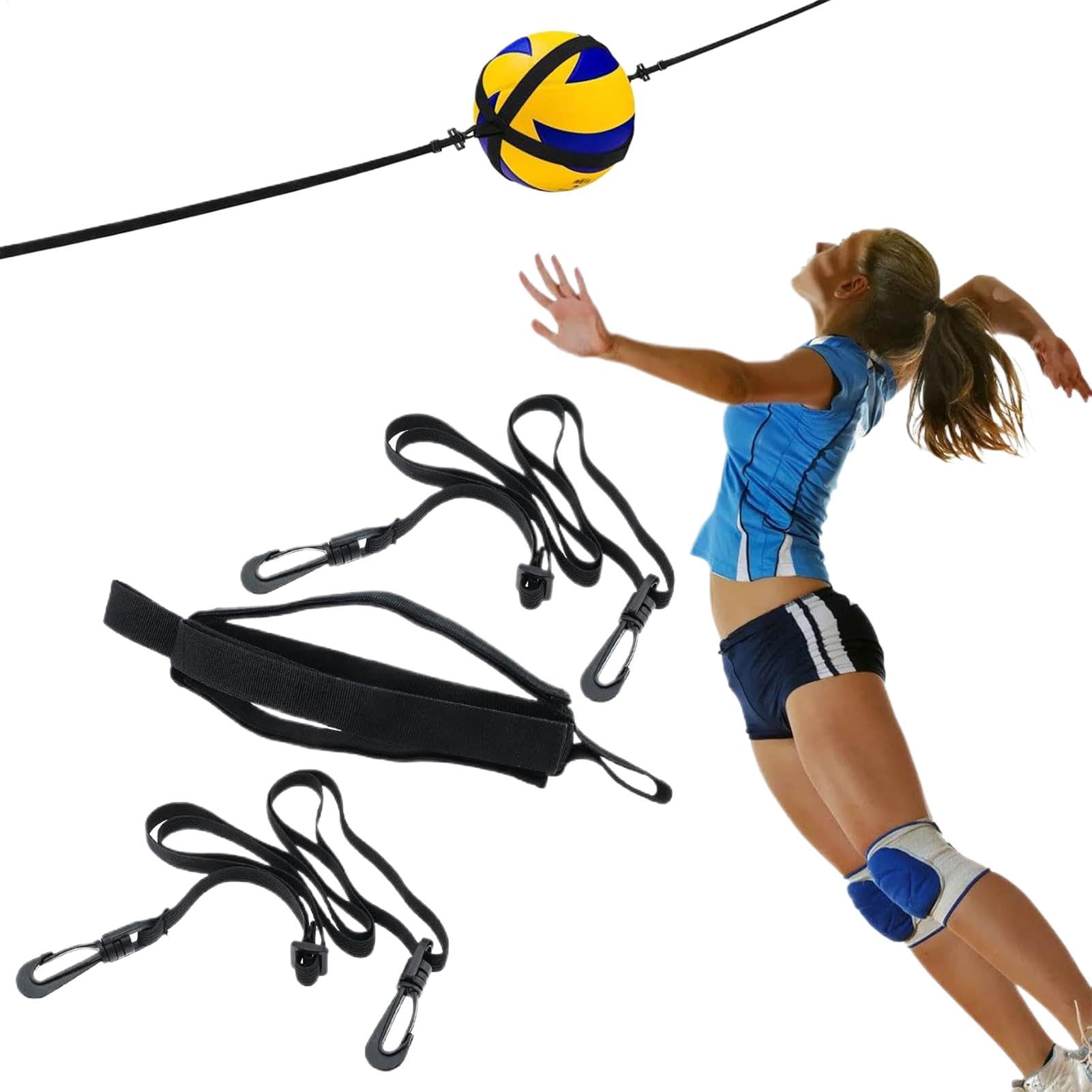 Fruusv Volleyball Hitting Trainer, Solo Adjustable Training Aid, Volleyball Practice Equipment to Serve, Set, Hit, Perfect for Beginners and Experts, Single Training Tool