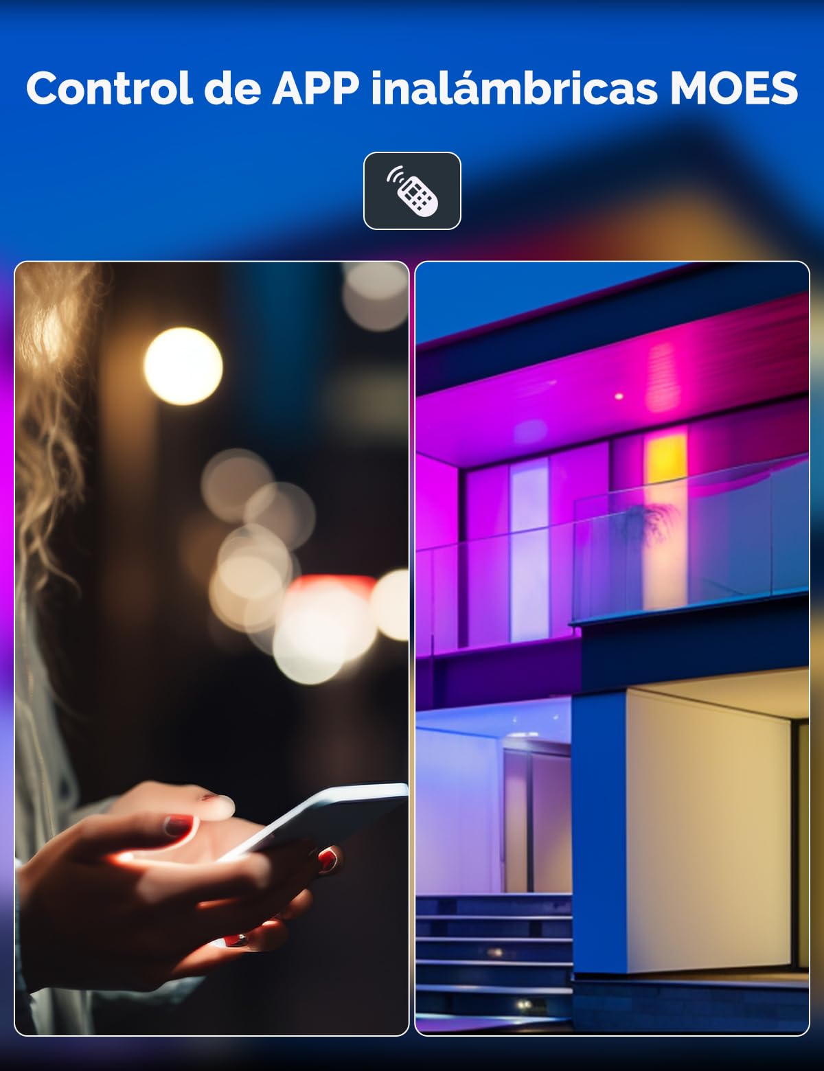 MOES Bombilla Inteligente Led gu10 Wifi y Matter, RGB 2700K-6500K Regulable Calida/Blanco Frio, Compatible Con Alexa/Google Home,Apple HomeKit,Smart Things, Paquete de 4