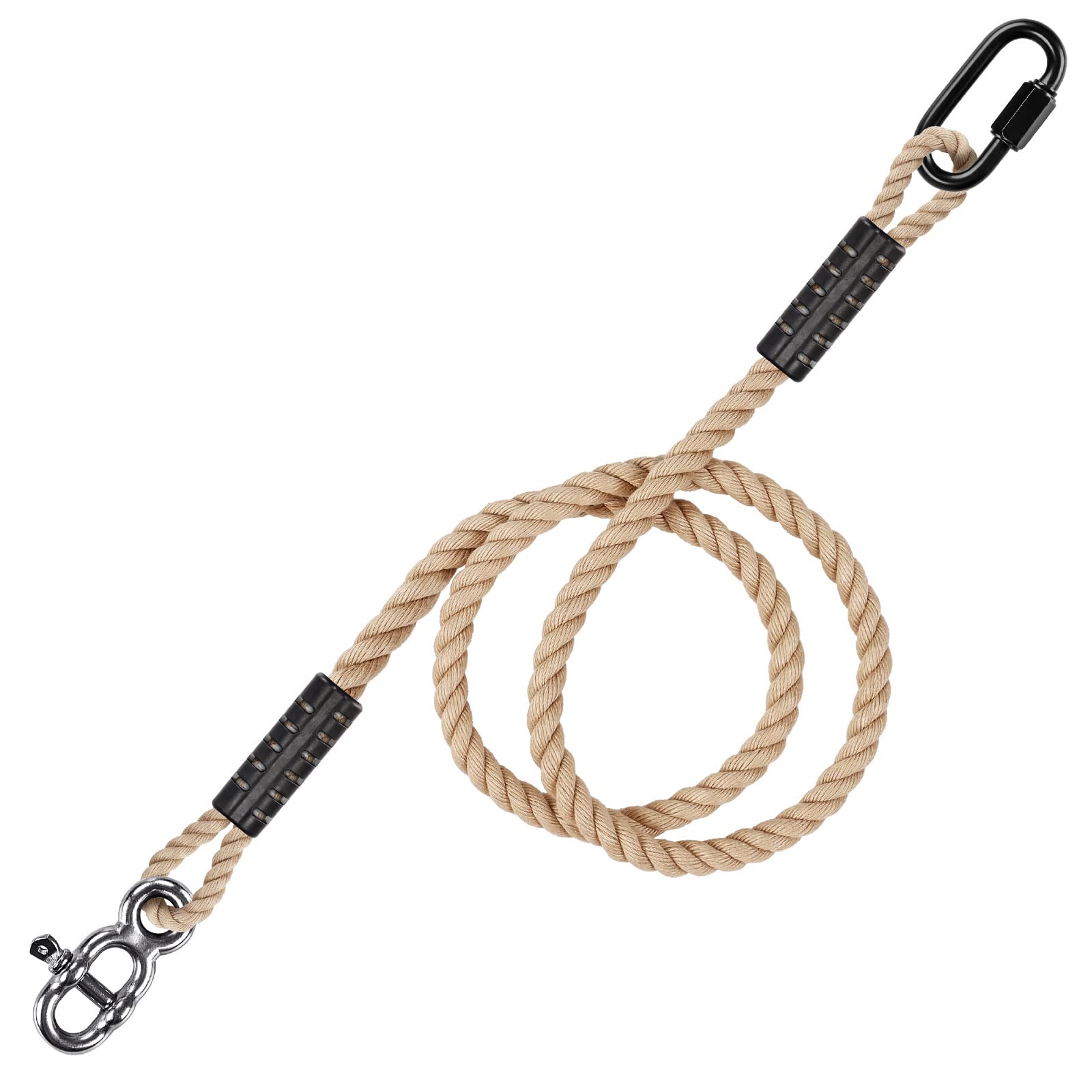 Benelabel 2pz Correa para Colgar, 1m Hamaca Columpio Cuerdas Ajustable Extensible Cuerda PoliéSter áRbol Aire Libre Silla de Juegos Conjunto de Accesorios, hasta 1000lbs, 10mm DiáMetro, Blanco Hueso