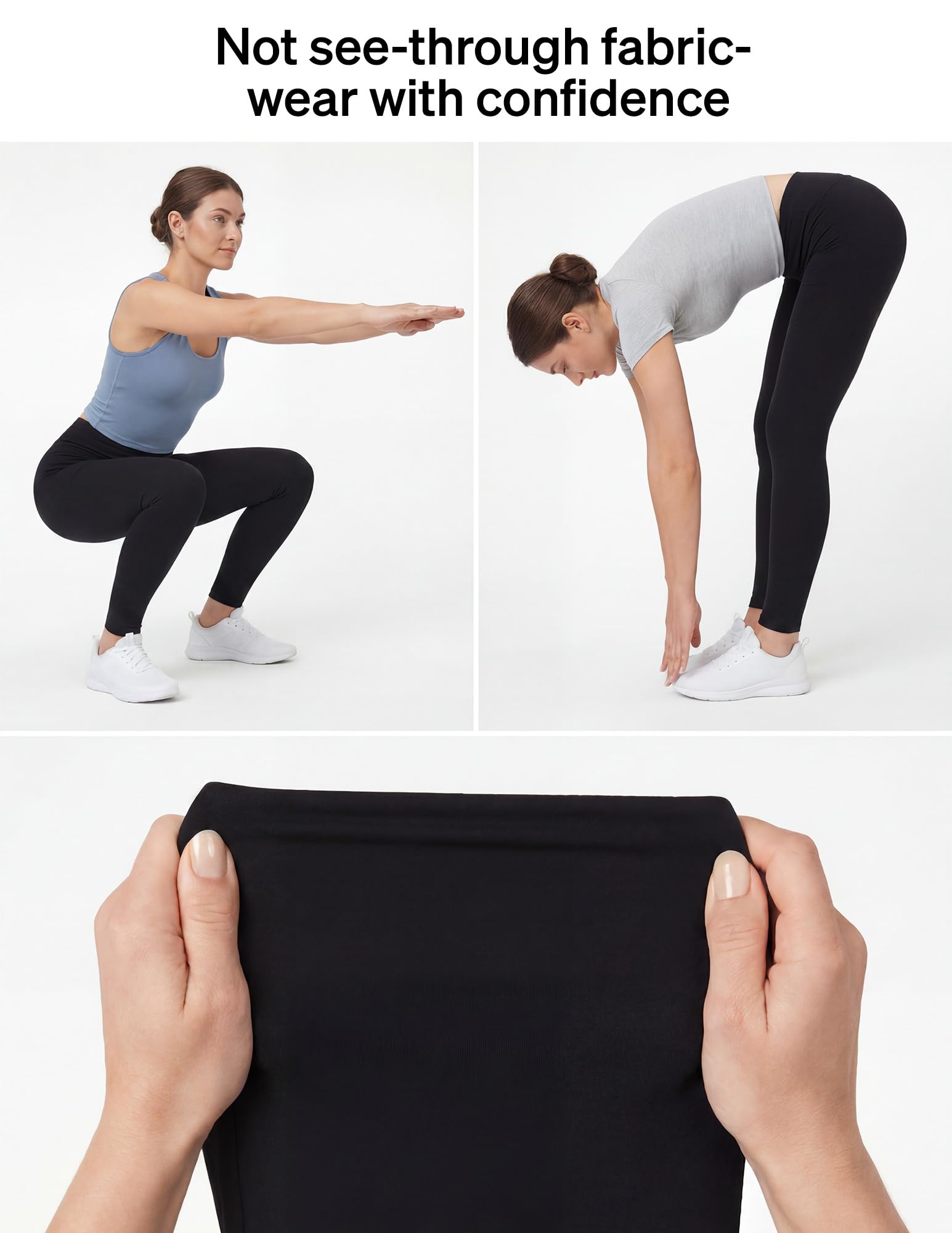 HUE Leggings de Algodón Opacos con Cintura Ancha, Calcetines Mujer
