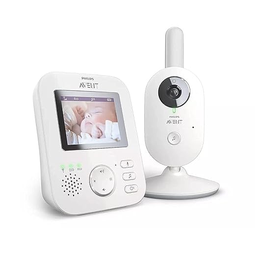 Philips Avent Vigilabebés Con Cámara Scd833/01 - Vigilabebés Con Vídeo Digital Con Privacidad Y Seguridad (a-fhss), Pantalla A Color De 2,7", Nanas Relajantes E Intercomunicador, color Blanco