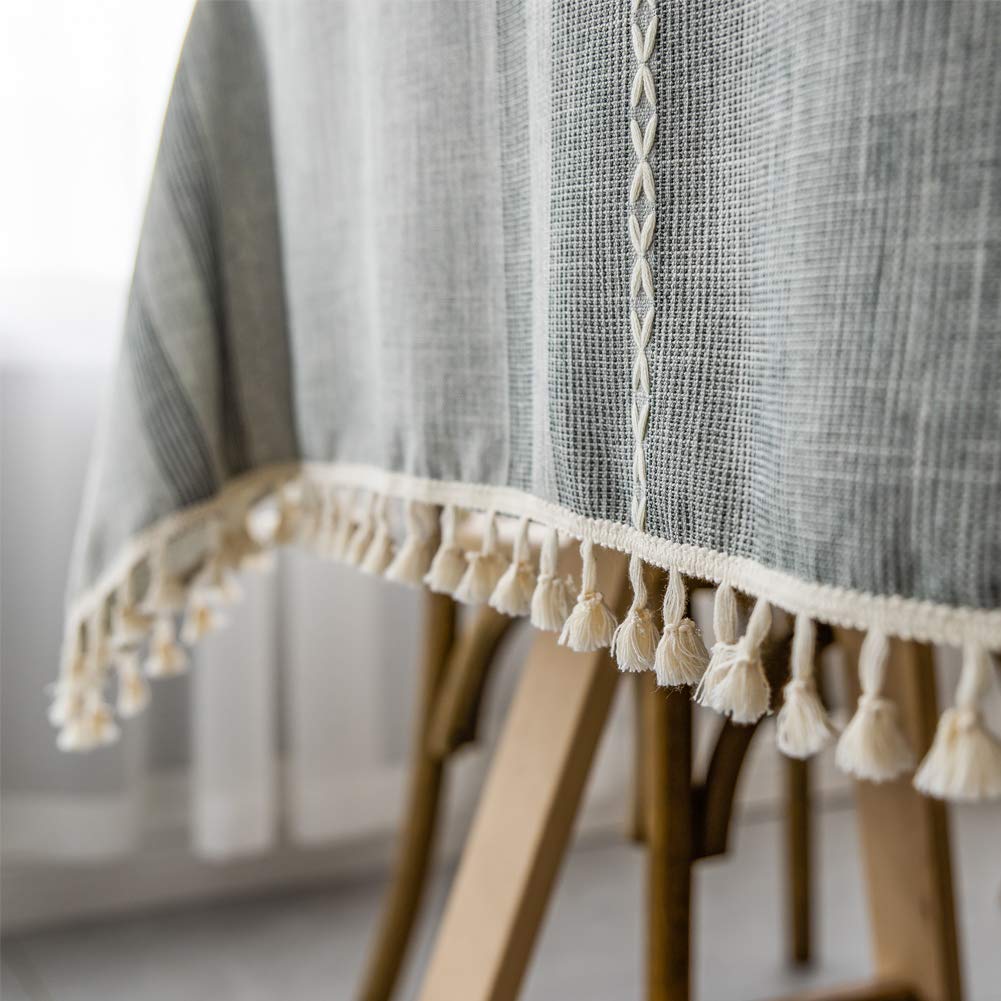 ACMER Nappe 140x180cm, Nappe Cuisine, Anti Tache Tissu, Facile à Nettoyer, pour Décoration de Table de Cuisine - Gris Clair