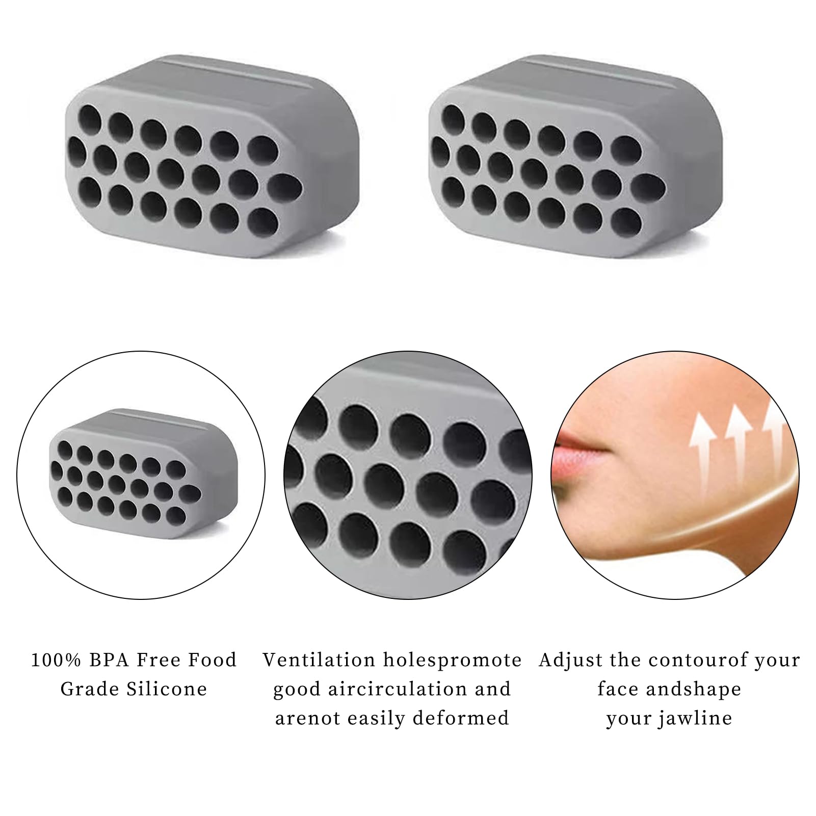6 Pièces Machoire Musculation, Muscler Machoire Balles,Silicone Gomme Machoire Musculation,Jaw Trainer Hommes Femmes,Jawline Exercice Machoire pour Double Menton Beauté du Visage,Solid Gum.