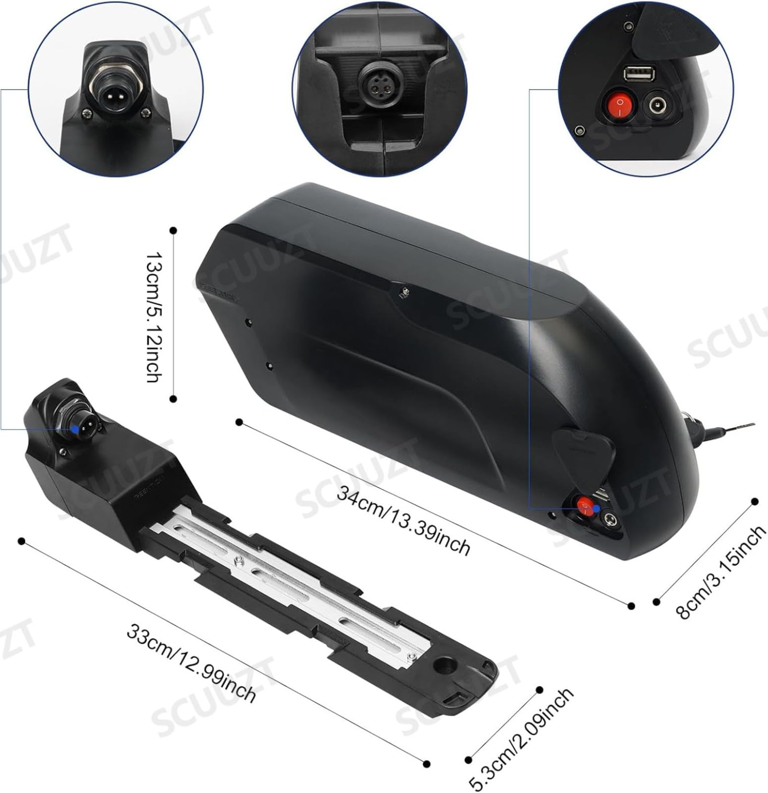 Batería Bicicleta eléctrica 36V 10AH 12AH 14Ah, Ebike Batería 36V Batería De Alta Potencia Paquete de batería con Cargador para 100W 250W 350W 500W 800W 1000W Moto