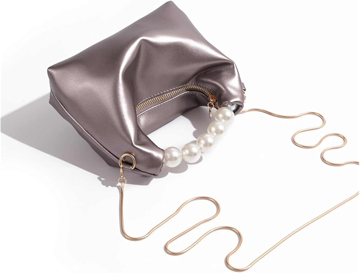 パールハンドバッグ ニッチチェーンバッグ レディース ショルダー クロスボディ, パープル, One Size