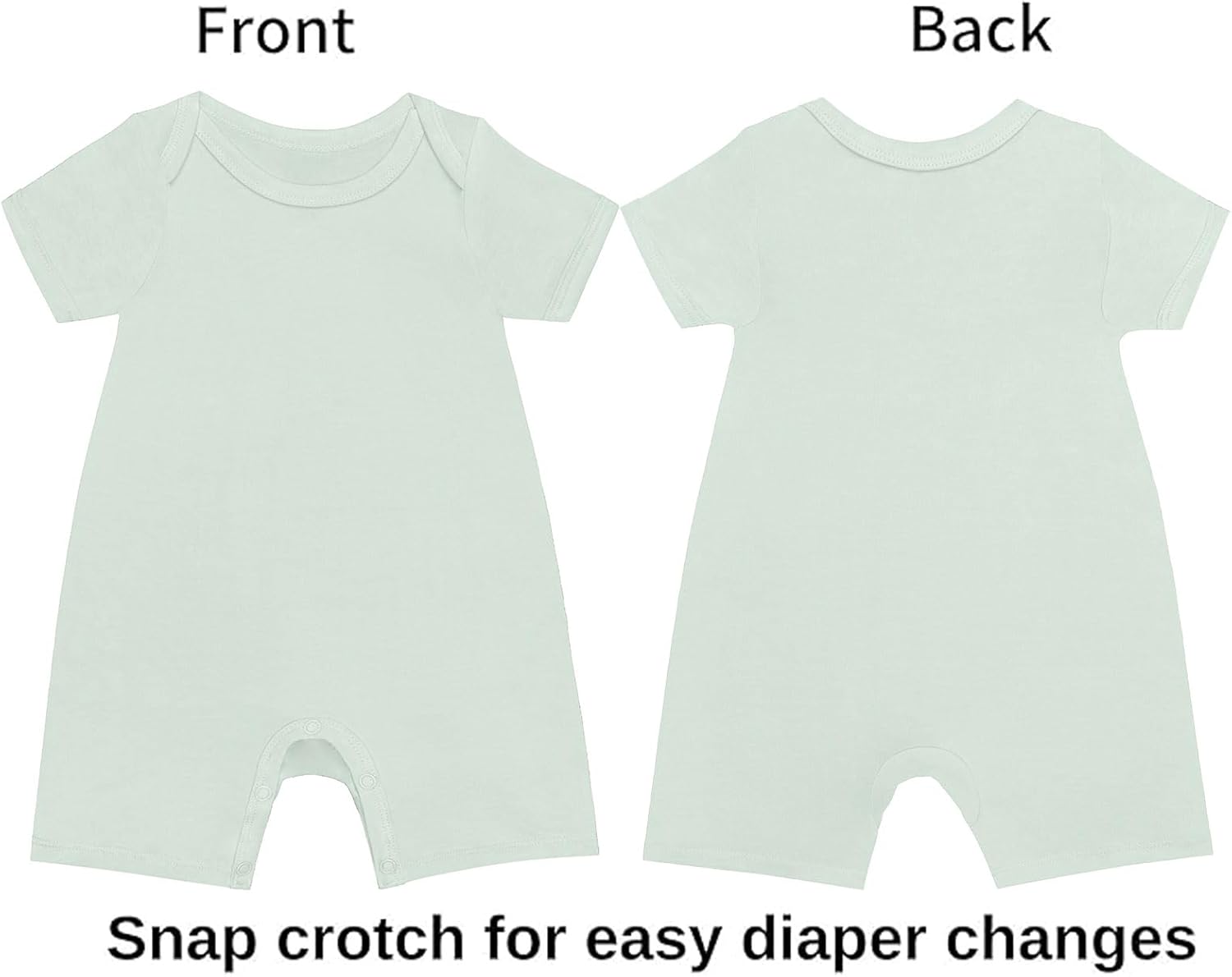 GUISBY Rayon Baby Pajamas, Short Sleeve Footless Rompers, Snap Closure Sleeper for Boy Girls - Image 3