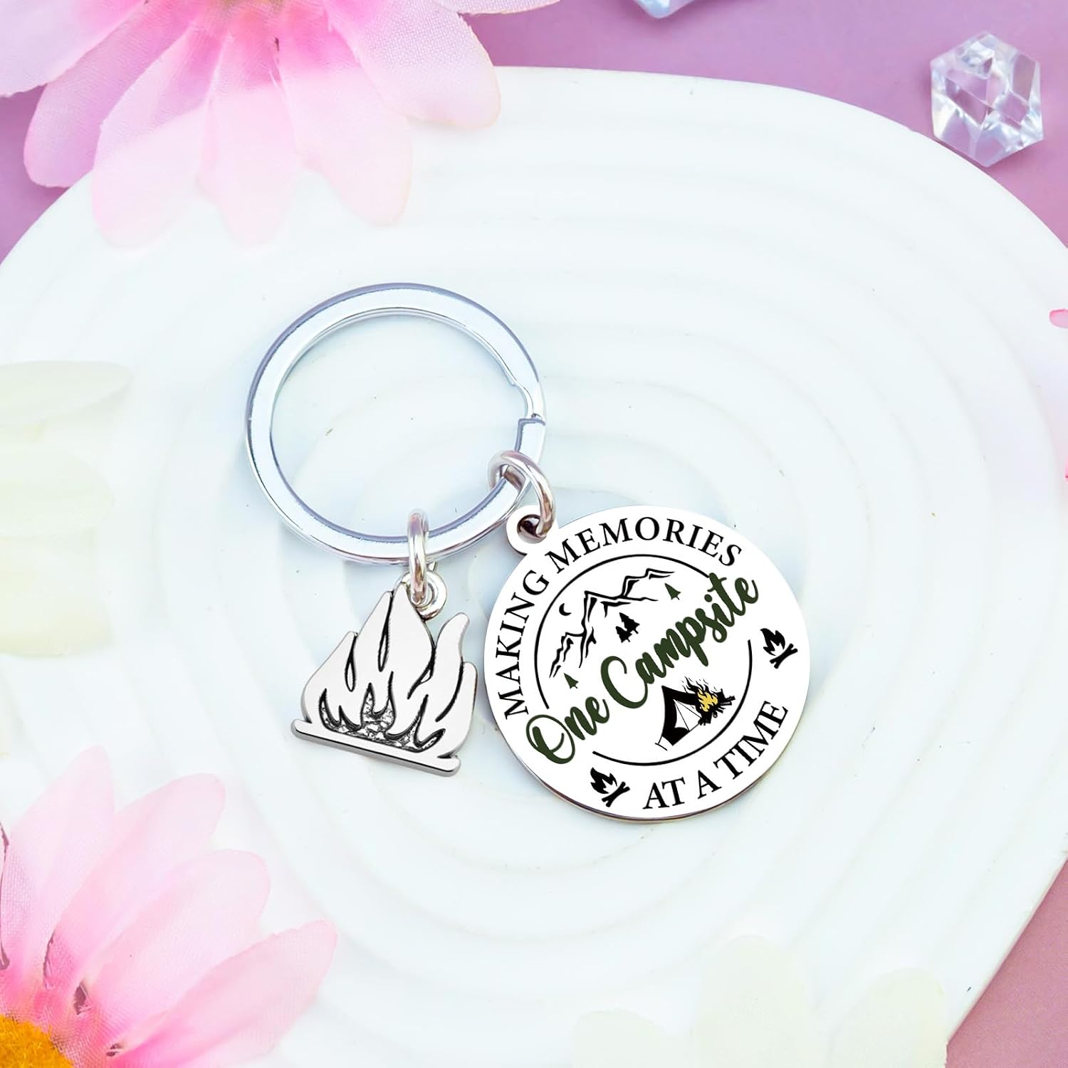 Camping Gifts for Women Camper Keychain Gifts for Campers Cute Camping Accessories Decor for Camper RV Decor Happy Campers Decors Campsite Decorations