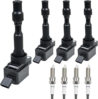 Ignition Coil Pack UF816 and Spark Plug 93175 Compatible with Hyundai Kia Elantra Kona Sonata Veloster Forte Optima Soul 2.0L L4 4Pcs