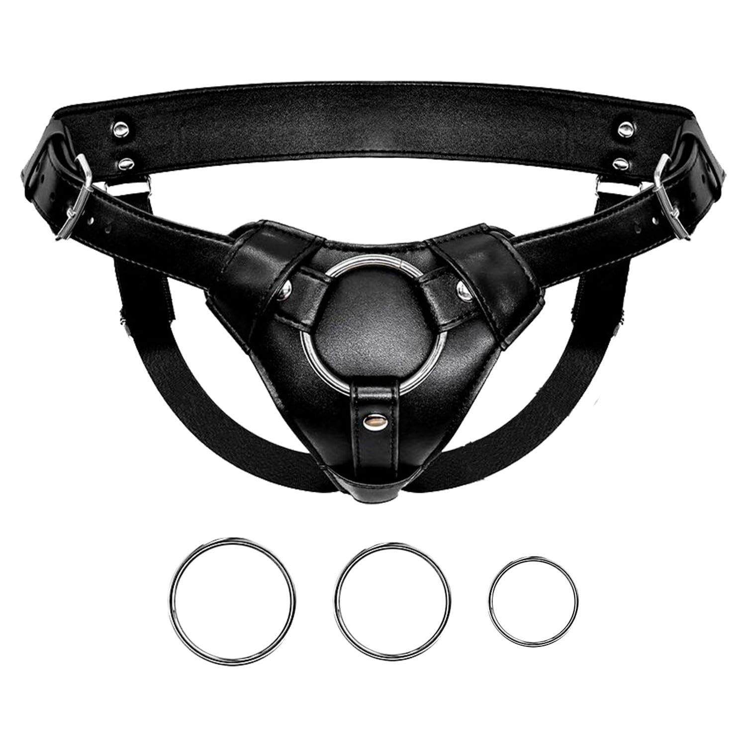 Ubsiuh Unisex Black 1 Piece Pu Leather Strap, Adjustable Design, Punk Style Accessories, Stylish And Personalized Belt, Clothing Accessories.