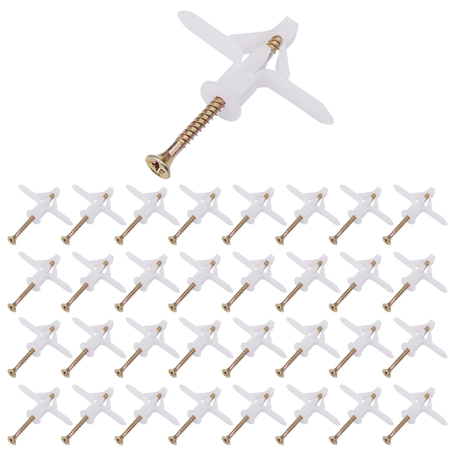 Plasterboard Fixings,100pcs Drywall Screws And Plugs, Heavy Duty Anti